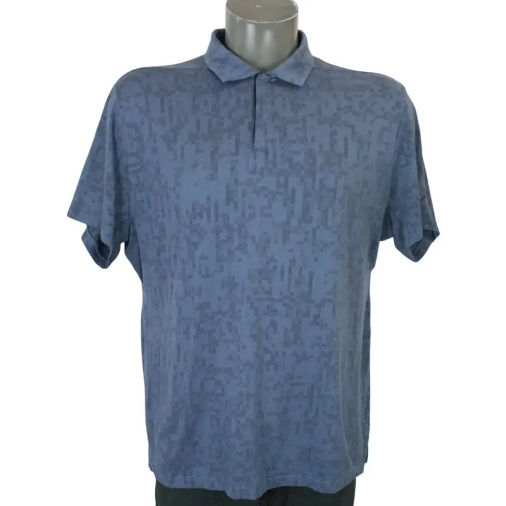 Tiger Woods Collection Nike Digital Blue Print Performance Golf Shirt
